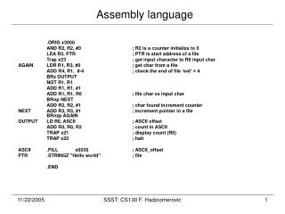 Assembly language
