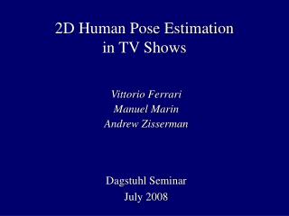 2D Human Pose Estimation in TV Shows