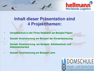 Inhalt dieser Präsentation sind 4 Projektthemen: