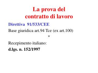 La prova del contratto di lavoro