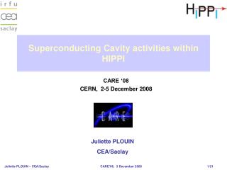 Superconducting Cavity activities within HIPPI