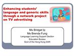 Enhancing students language and generic skills through a network project on TV advertising
