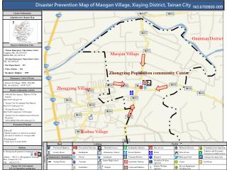 Disaster Prevention Map of Maogan Village, Xiaying District, Tainan City