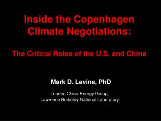 Leader, China Energy Group, Lawrence Berkeley National Laboratory