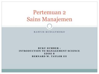 Pertemuan 2 Sains Manajemen