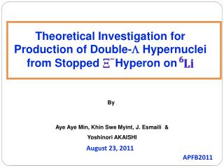 Aye Aye Min, Khin Swe Myint, J. Esmaili &amp; Yoshinori AKAISHI