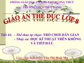 PHÒNG GIÁO DỤC VÀ ĐÀO TẠO HƯƠNG THUỶ TRƯỜNG THCS THUỶ BẰNG