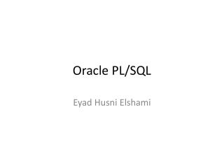 Oracle PL/SQL