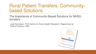Rural Patient Transfers: Community-based Solutions
