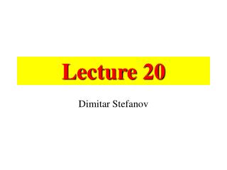 Lecture 20