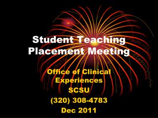 Student Teaching Placement Meeting