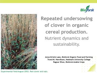 Anne-Kristin Løes, Bioforsk Organic Food and Farming