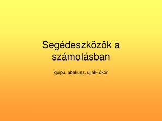 Segédeszközök a számolásban