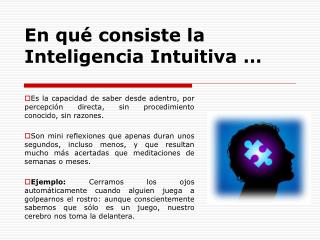 En qué consiste la Inteligencia Intuitiva …