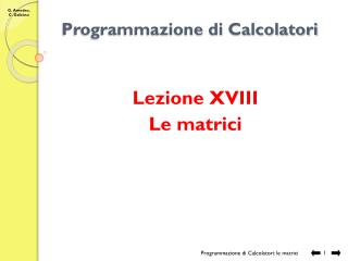 Programmazione di Calcolatori