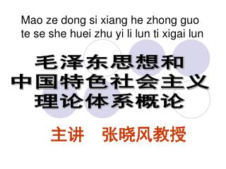 毛泽东思想和 中国特色社会主义 理论体系概论