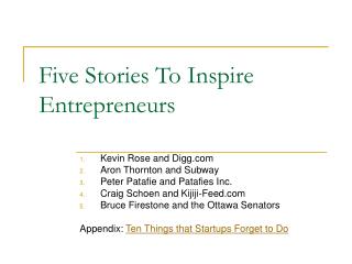 Five Stories To Inspire Entrepreneurs