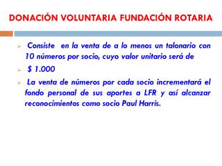 DONACIÓN VOLUNTARIA FUNDACIÓN ROTARIA