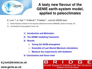 A tasty new flavour of the GENIE earth-system model, applied to paleoclimates