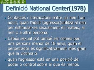 Definició National Center(1978)