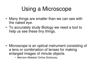 Using a Microscope