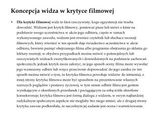 Koncepcja widza w krytyce filmowej