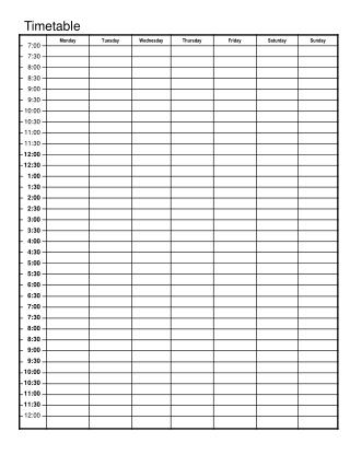 Timetable