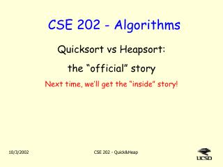 CSE 202 - Algorithms