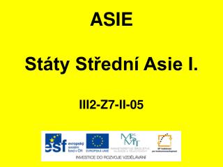 ASIE Státy Střední Asie I. III2-Z7-II-05