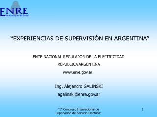 ENTE NACIONAL REGULADOR DE LA ELECTRICIDAD