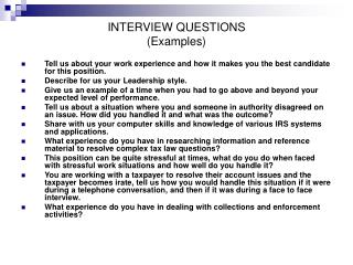 interview questions to assess presentation skills