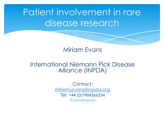 Patient involvement in rare disease research