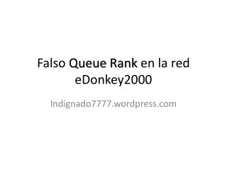 Falso Queue Rank en la red eDonkey2000