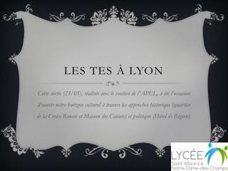 Les TES à Lyon