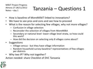 Tanzania – Questions 1