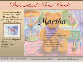 Personalised Name Cards