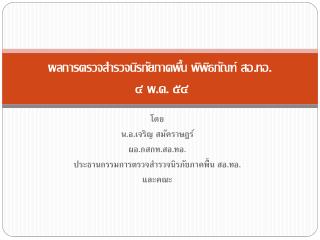 ผลการตรวจสำรวจนิรภัยภาคพื้น พิพิธภัณฑ์ สอ. ทอ. ๔ พ.ค. ๕๔