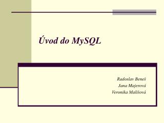 Úvod do MySQL