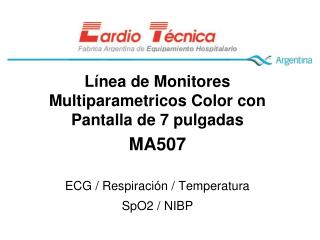 Línea de Monitores Multiparametricos Color con Pantalla de 7 pulgadas MA507