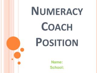 Numeracy Coach Position