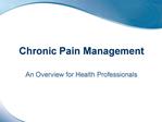 Chronic Pain Management