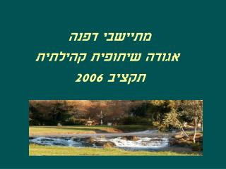 מתיישבי דפנה אגודה שיתופית קהילתית תקציב 2006