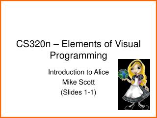 CS320n – Elements of Visual Programming