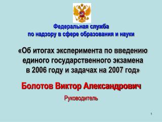 Болотов Виктор Александрович Руководитель