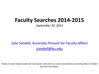 Faculty Searches 2014-2015 September 23, 2014