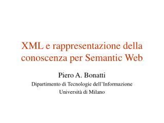 XML e rappresentazione della conoscenza per Semantic Web