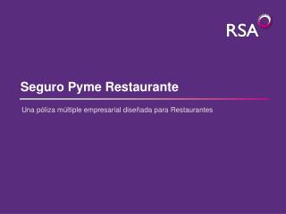 Seguro Pyme Restaurante