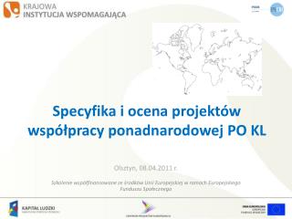 Specyfika i ocena projektów współpracy ponadnarodowej PO KL