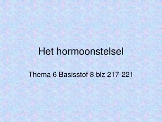 Het hormoonstelsel