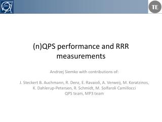 (n)QPS performance and RRR measurements